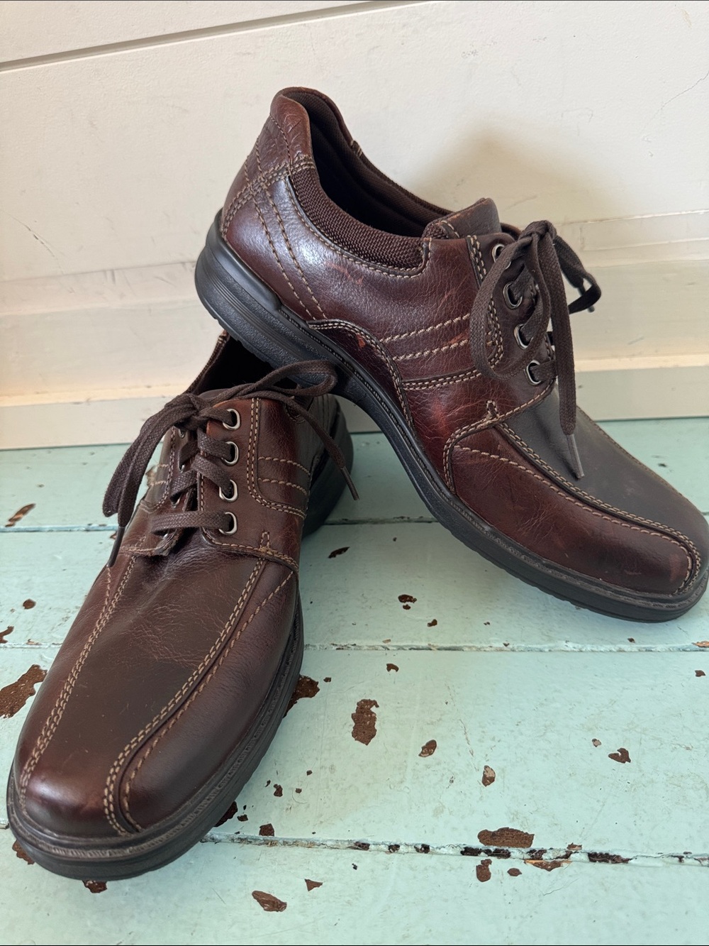 Clarks Size 9 1/2 M  Sherwin Limit Shoe Leather Upper Brown